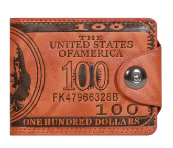 Men's Wallets With 100 US Dollar PatternWallet Male Leather Walet Photo Card HolderFashion Large Capacity Wallet Purse Bag