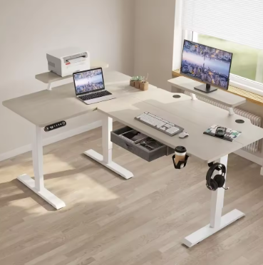 63x47 Inches Height Adjustable Sit Stand Up Desk With Storage Shelf Room Desk to Study Table Pliante Furniture Computer Desks