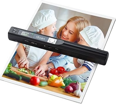 Portable Scanner, Photo Scanner for A4 Documents, Handheld Scanner for Business, Photo, Picture, Receipts, Books, JPG/PDF Format Selection, UP to 900 DPI, with 16G SD Car