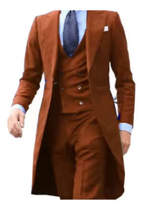 Royal Blue Long Tail Coat 3 Piece Gentleman Man Suit banquet Wedding dresses Fashion Men For Bridal Ball Jacket Gilet With