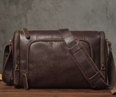 NUKA Men's Genuine Leather Trendy Crossbody Sling Bag Vintage High Quality Women's Shoulder Bag Top Cowhide Luxury Messenger Bag