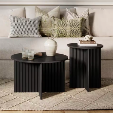 Nesting Coffee Table - 2 Piece Coffee Table Set - Living Room Furniture - Modern Home Decor - Solid Wood Base